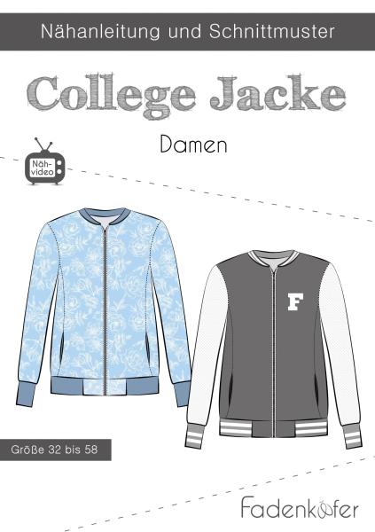 Fadenkäfer Papierschnittmuster College Jacke Damen